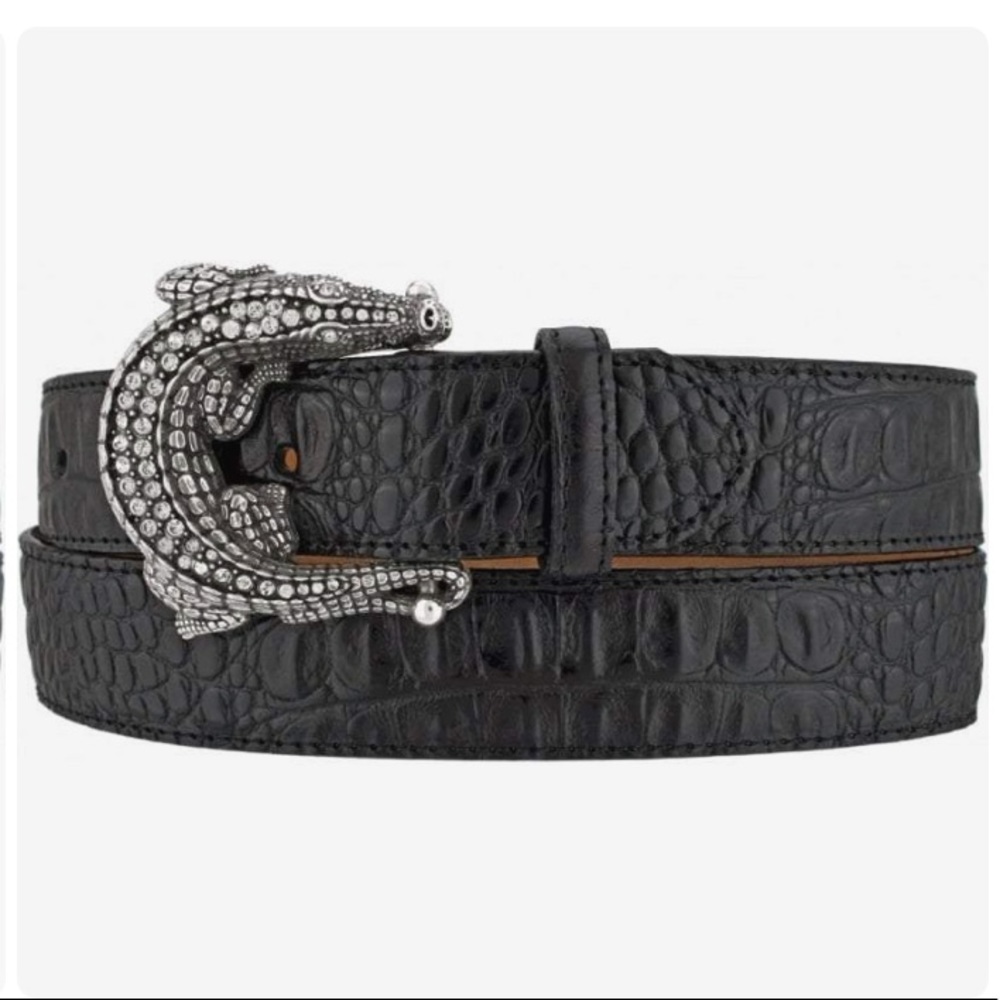 Brighton black alligator rhinestone belt